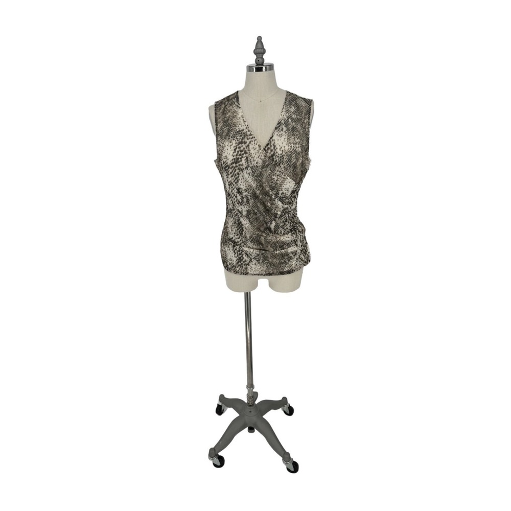 Cable ‎ & Gauge Women's Top Medium Snakeskin Print Sleeveless Blouse
